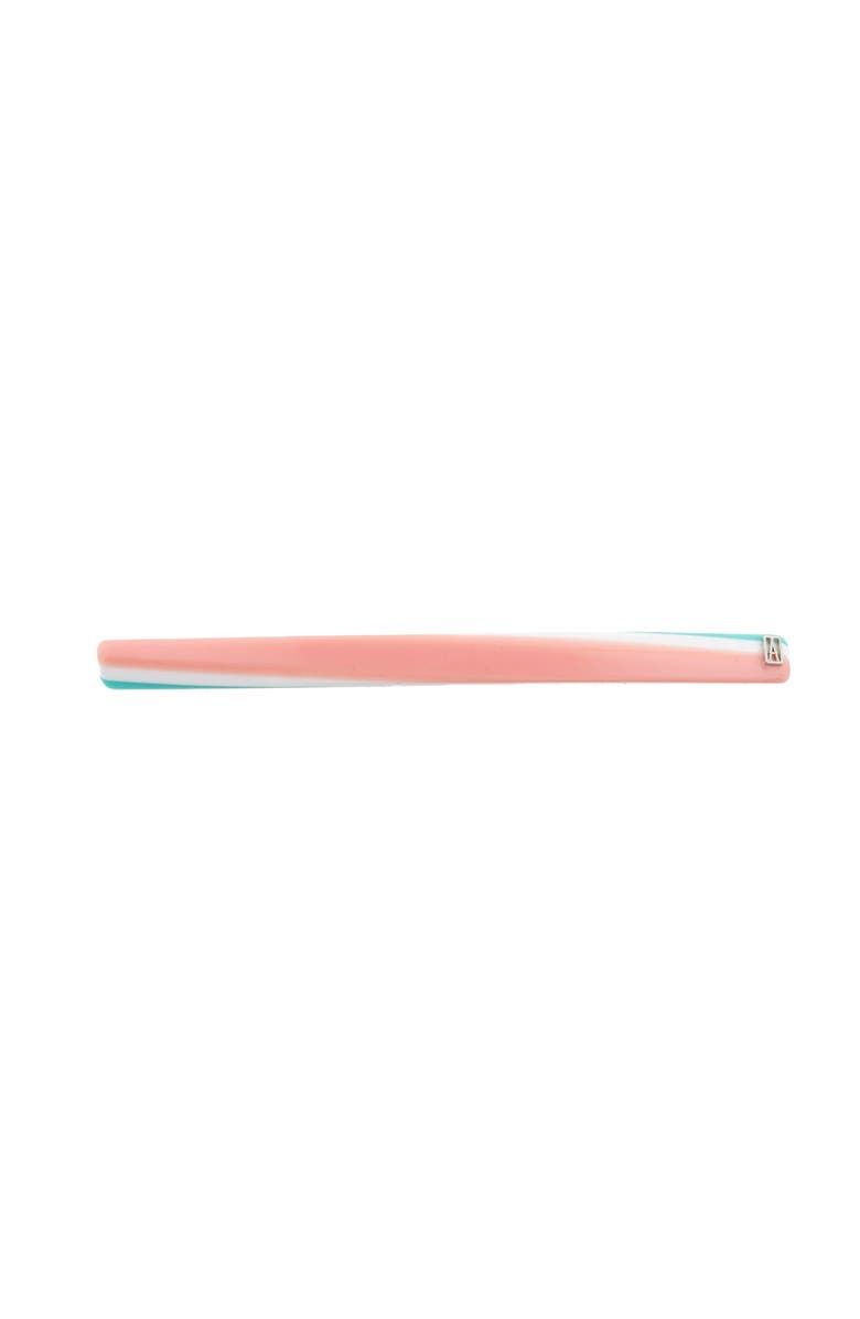 Alexandre de Paris Thin Stripes Acetate Barrette, Main, color, Pink