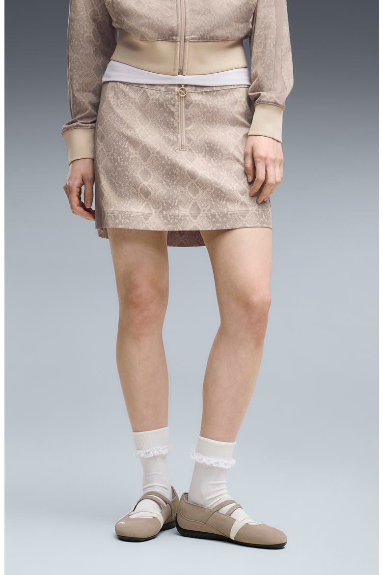 AOP T7 Snake Print Mid Rise Skirt, Main, color, MOUSE GRAY