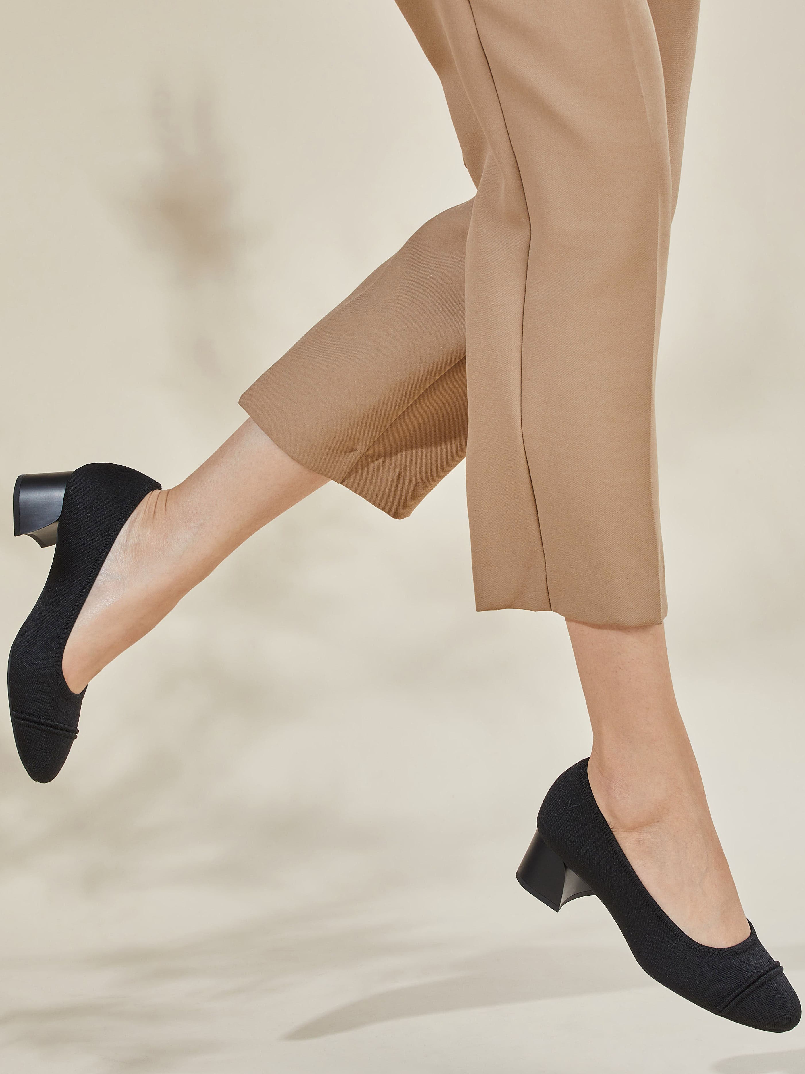 VIVAIA Almond-Toe Chunky Heels, Alternate, color, Black