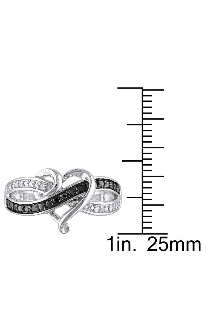 Black & White Diamond Heart Ring, Alternate, color, Sterling Silver