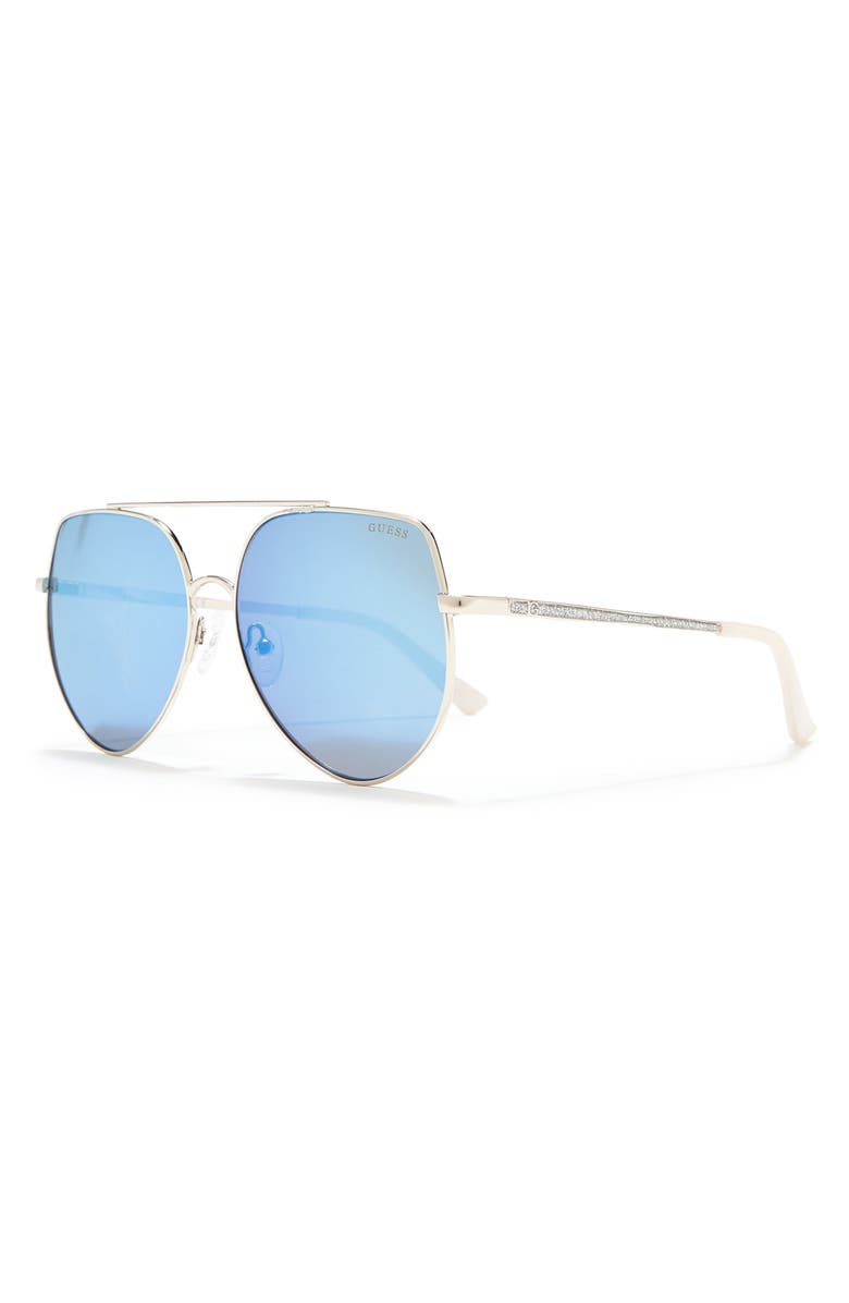 GUESS 58mm Metal Shield Sunglasses, Alternate, color, 