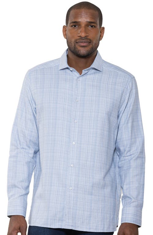 Luchiano Visconti Tri Color Basket Weave Shirt In Blue
