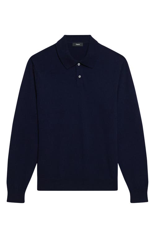 Theory Goris Cashmere Polo Sweater In Blue
