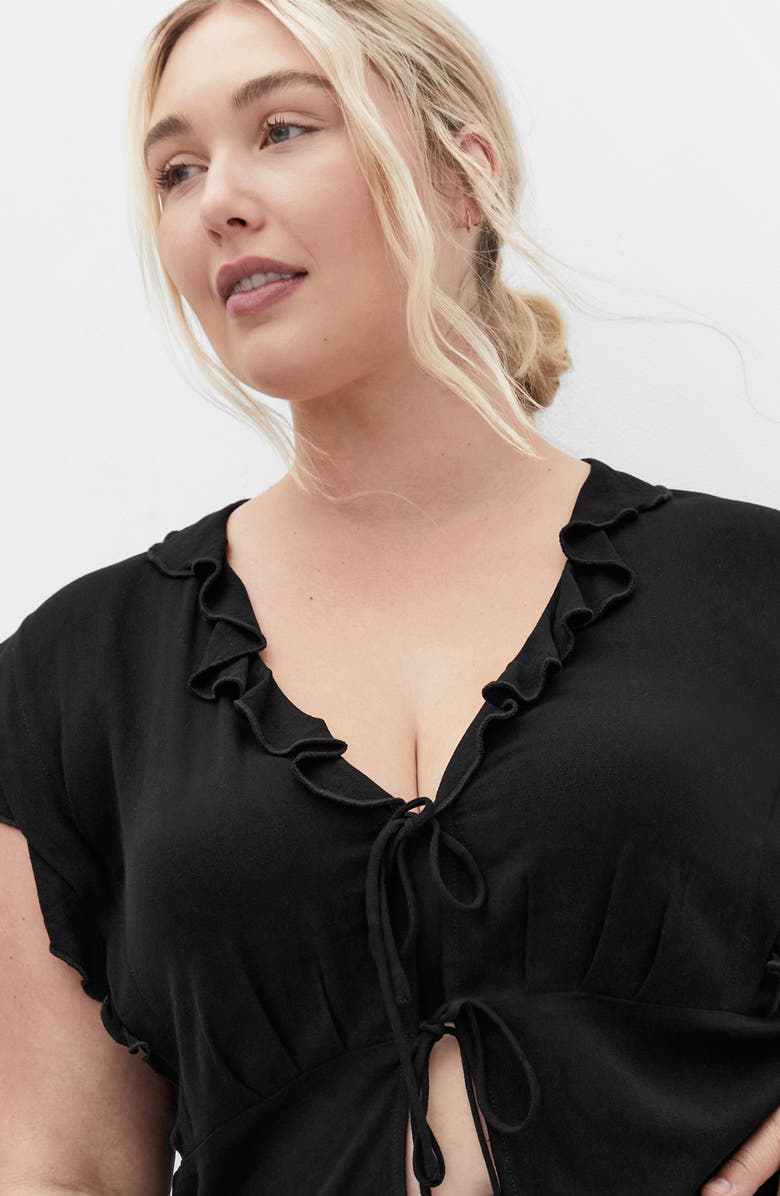 City Chic Spring Love Ruffle Sleeve Crop Top, Alternate, color,