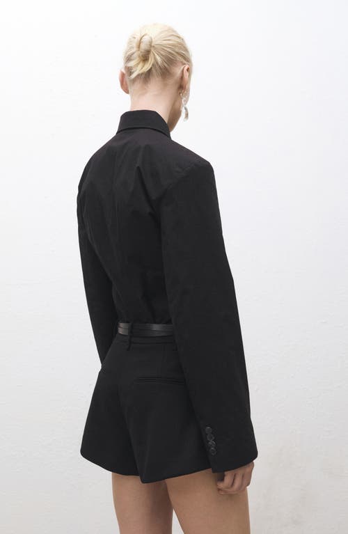 Mango Slim Fit Cotton Button-up Shirt In Black