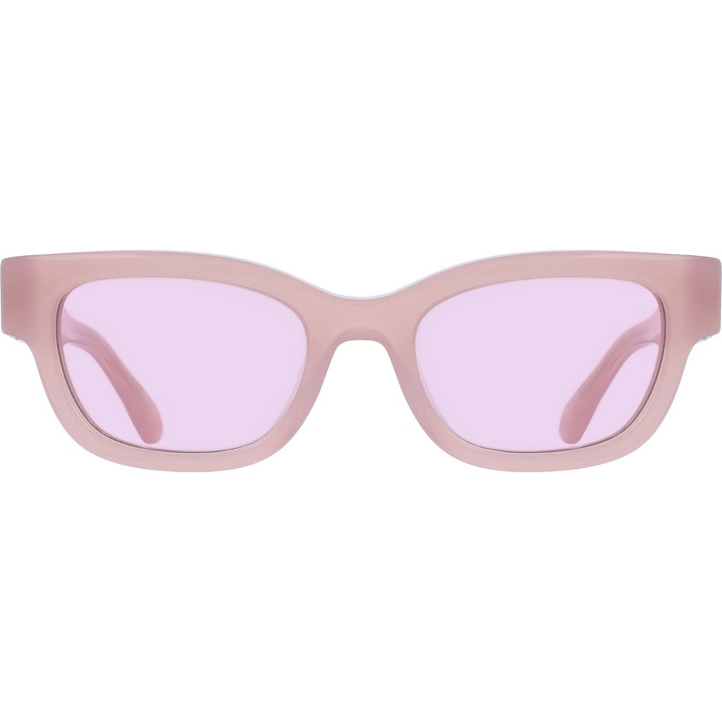 Ferragamo Gancino Rectangle Acetate Sunglasses In Opaline Rose