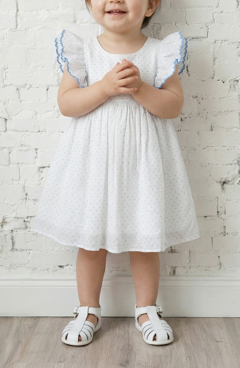 Pippa & Julie Dot Ruffle Sleeve Dress & Bloomers Set, Alternate, color, White