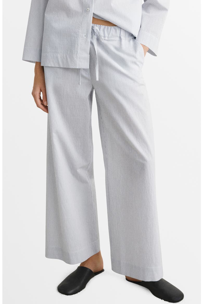 Stripe Cotton Blend Pajama Pants, Main, color, WHITE