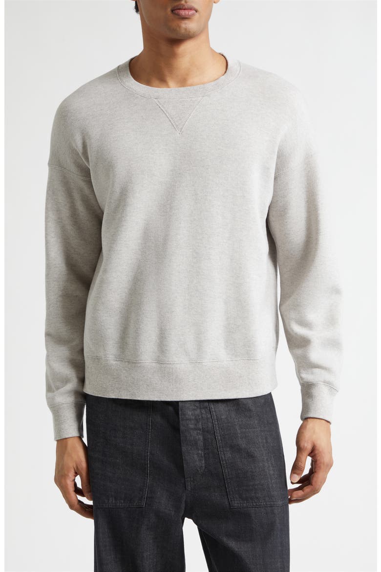 Jumbo Fine Wool & Cotton Sweatshirt, Main, color, GREY