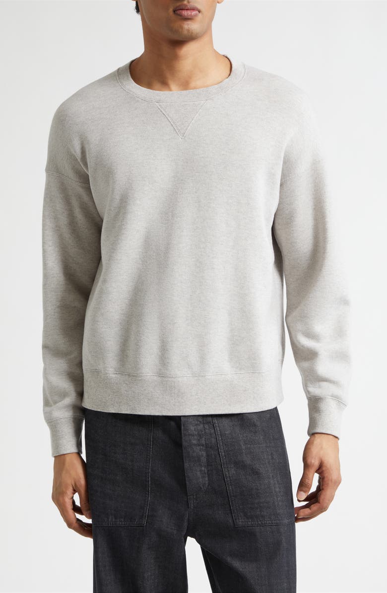 VISVIM Jumbo Fine Wool & Cotton Sweatshirt, Main, color, Grey