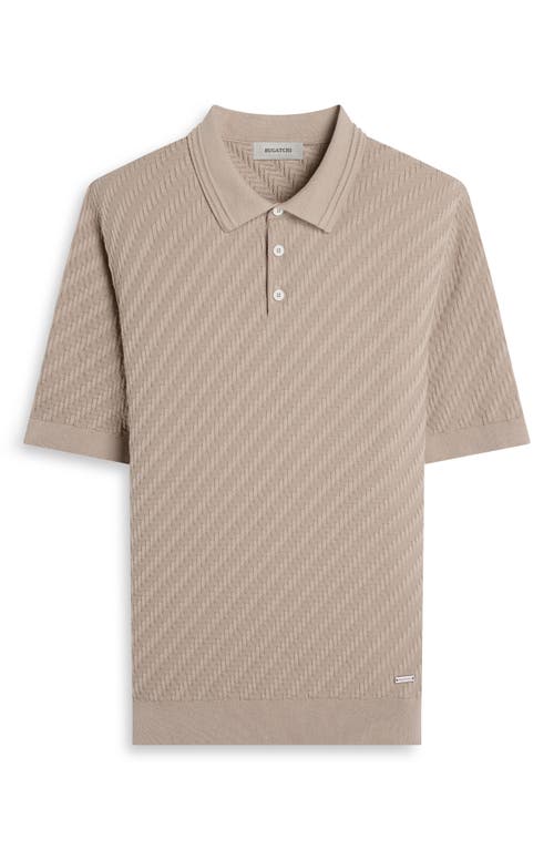 Bugatchi Basket Stitch Cotton Blend Polo Sweater
