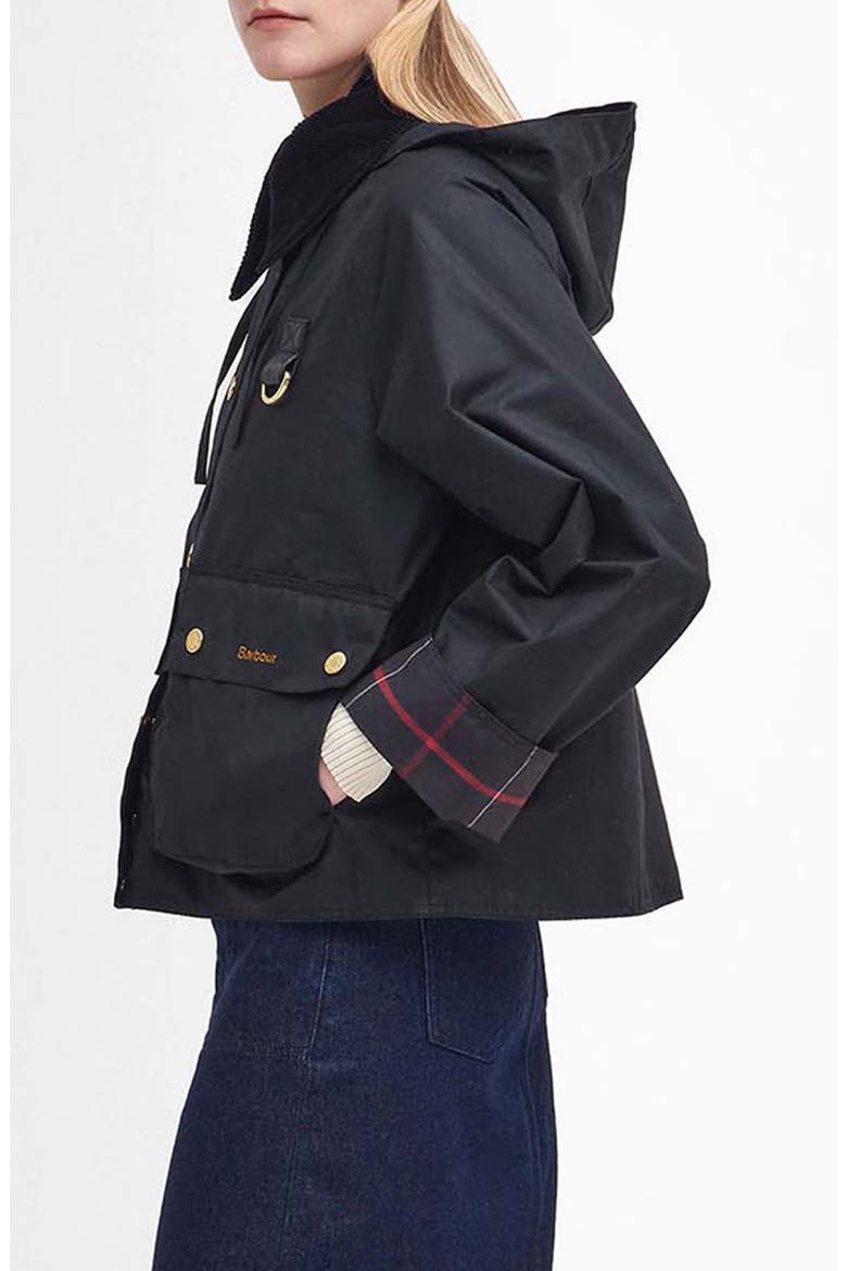 Reighton Waxed Cotton Jacket, Alternate, color, BLACK/CLASSIC