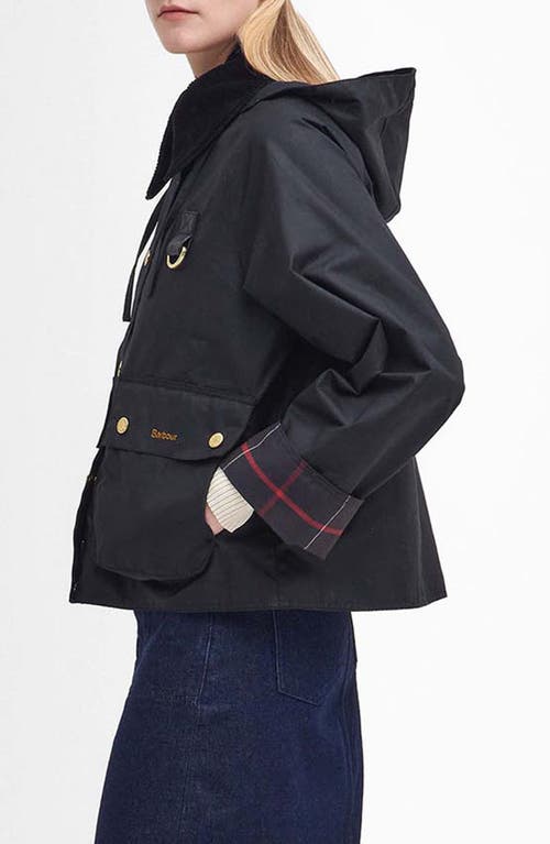 Barbour Reighton Spey Waxed Jacket In Black/classic