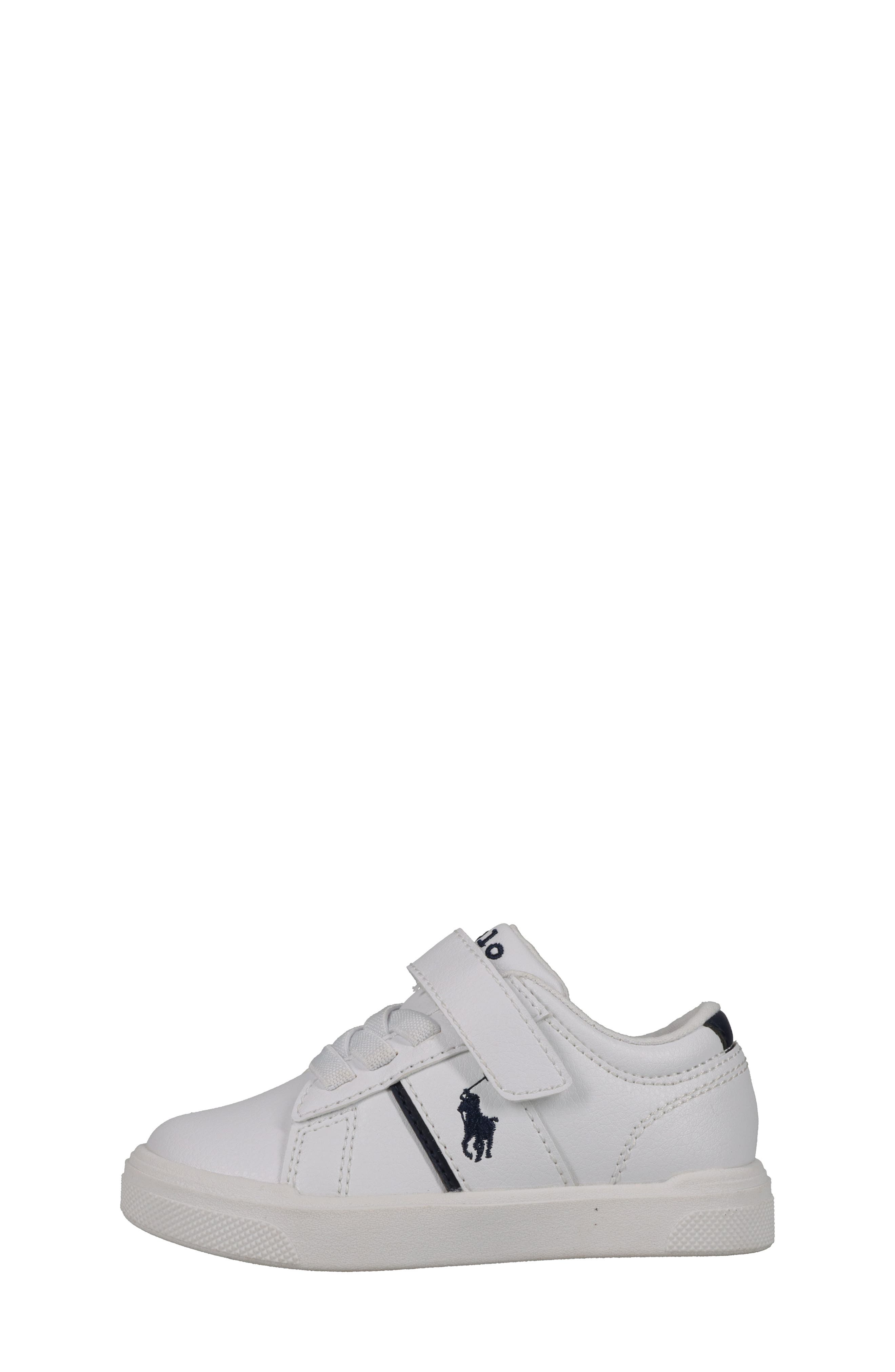 Ralph Lauren Kids' Telly Sneaker, Alternate, color, White Navy