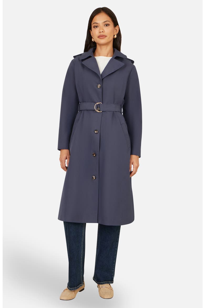 Belted Long Trench Coat, Alternate, color, Navy
