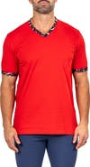 Maceoo Edison Marthyr0007 Red Cotton V-Neck T-Shirt