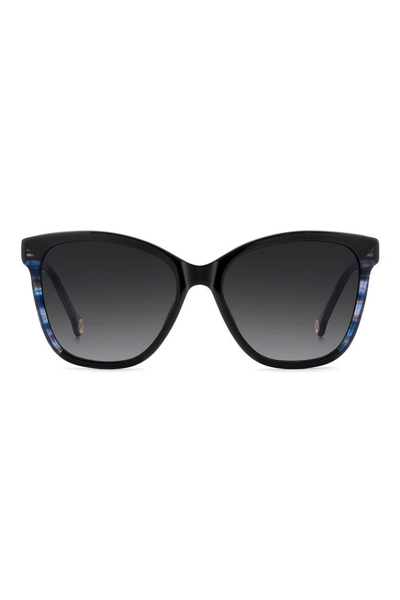 56mm Gradient Butterfly Sunglasses, Main, color, BLACK/ DARK GREY