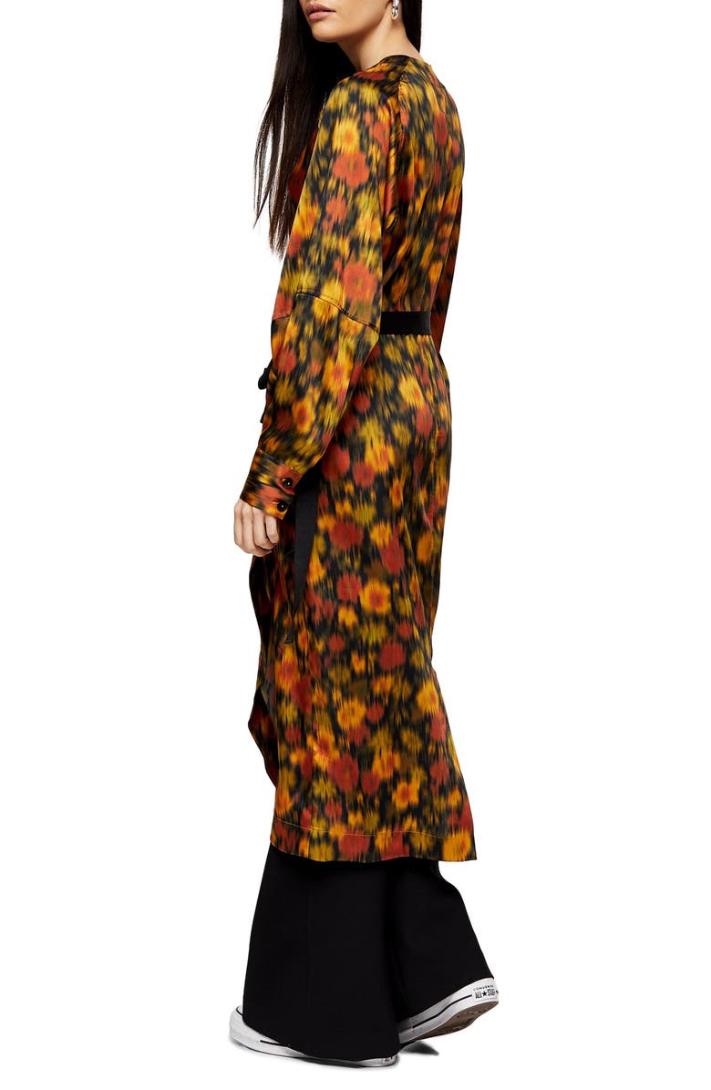 Topshop Boutique Long Sleeve Floral Wrap Dress, Alternate, color, 