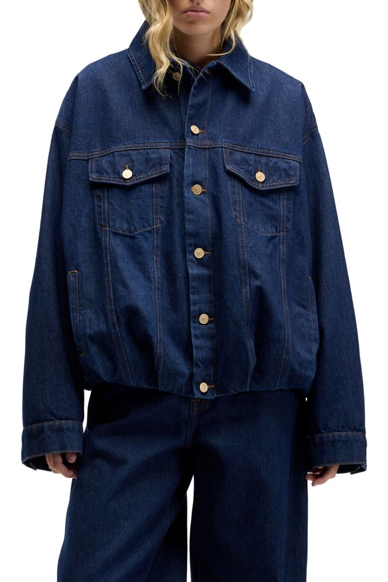 Oversize Denim Jacket, Main, color, INDIGO SOUL