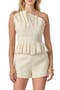 Ruffle Asymmetric Sleeveless Top
