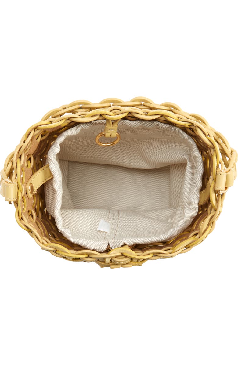 Tory Burch McGraw Small Woven Leather Bucket Bag, Alternate, color,