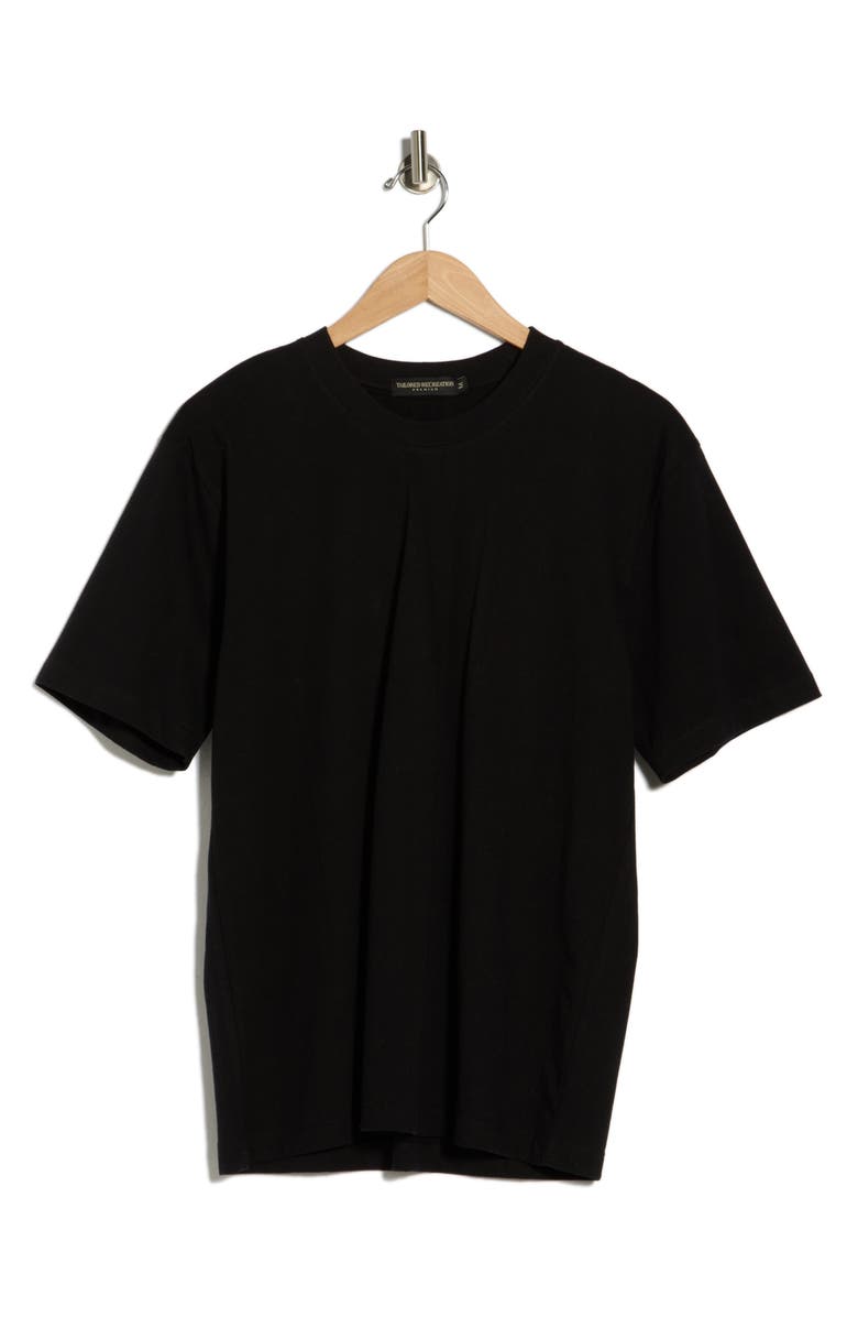 T.R. PREMIUM Oversize Stretch Cotton T-Shirt, Main, color, Black