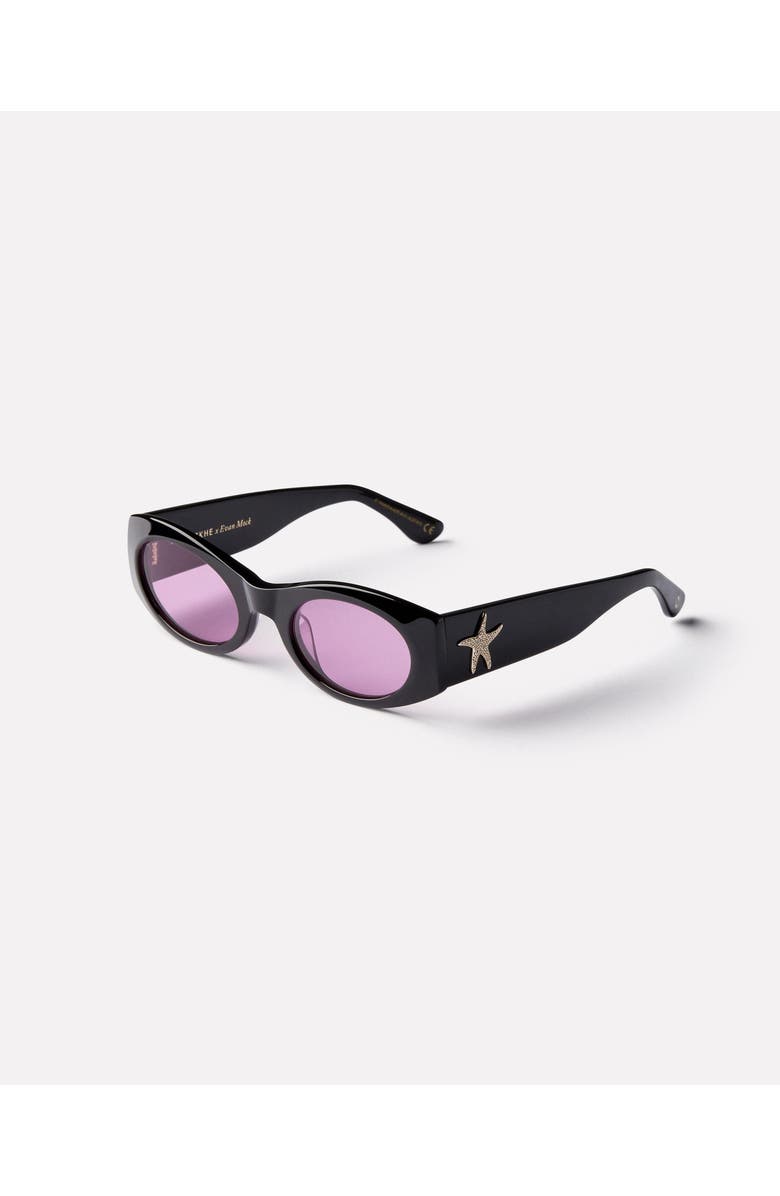 Epokhe Suede Sunglasses, Main, color, Black/ Pink