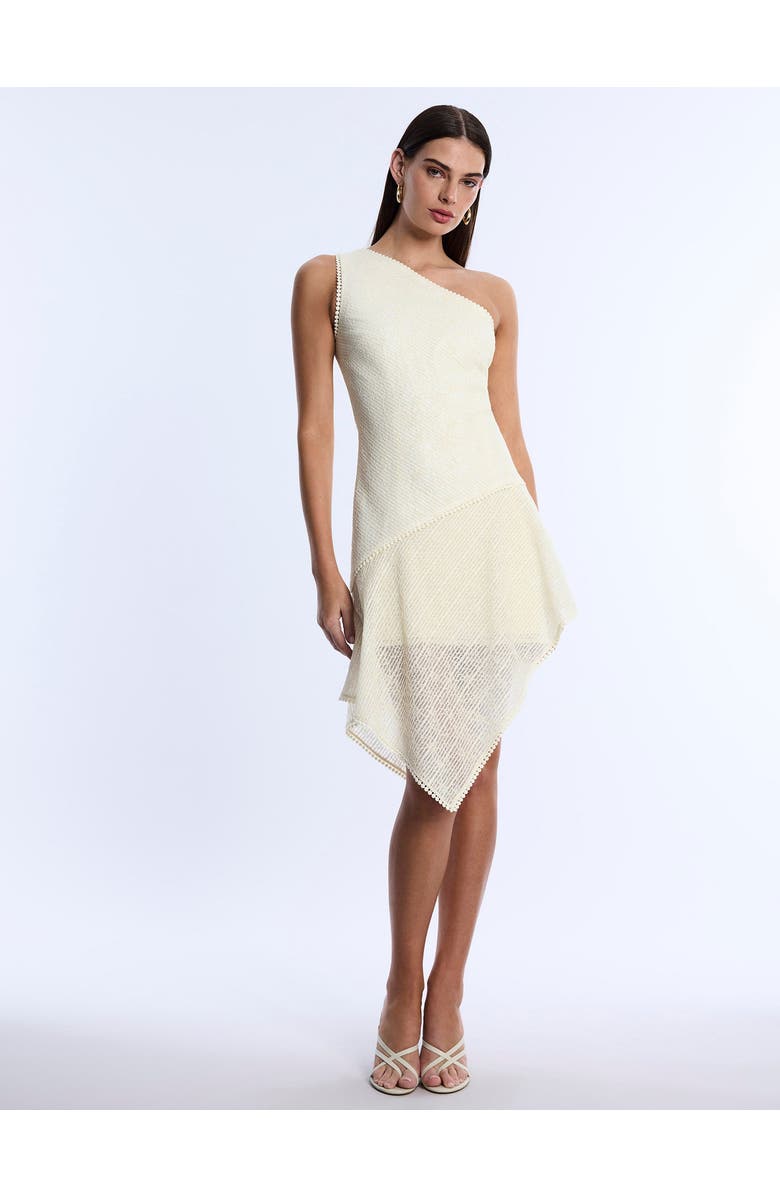 BCBGMAXAZRIA One Shoulder Dress, Alternate, color, Ivory