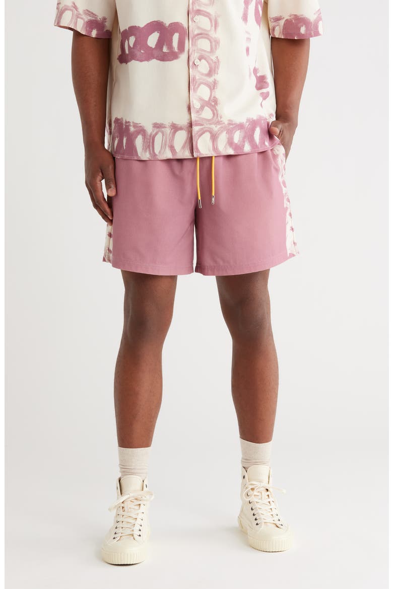 Strokes Cotton Blend Drawstring Shorts, Main, color, CREAM/ PINK