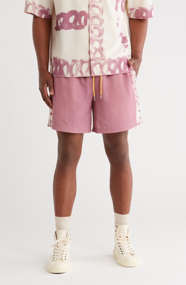 DIET STARTS MONDAY Strokes Cotton Blend Drawstring Shorts, Main, color, Cream/ Pink