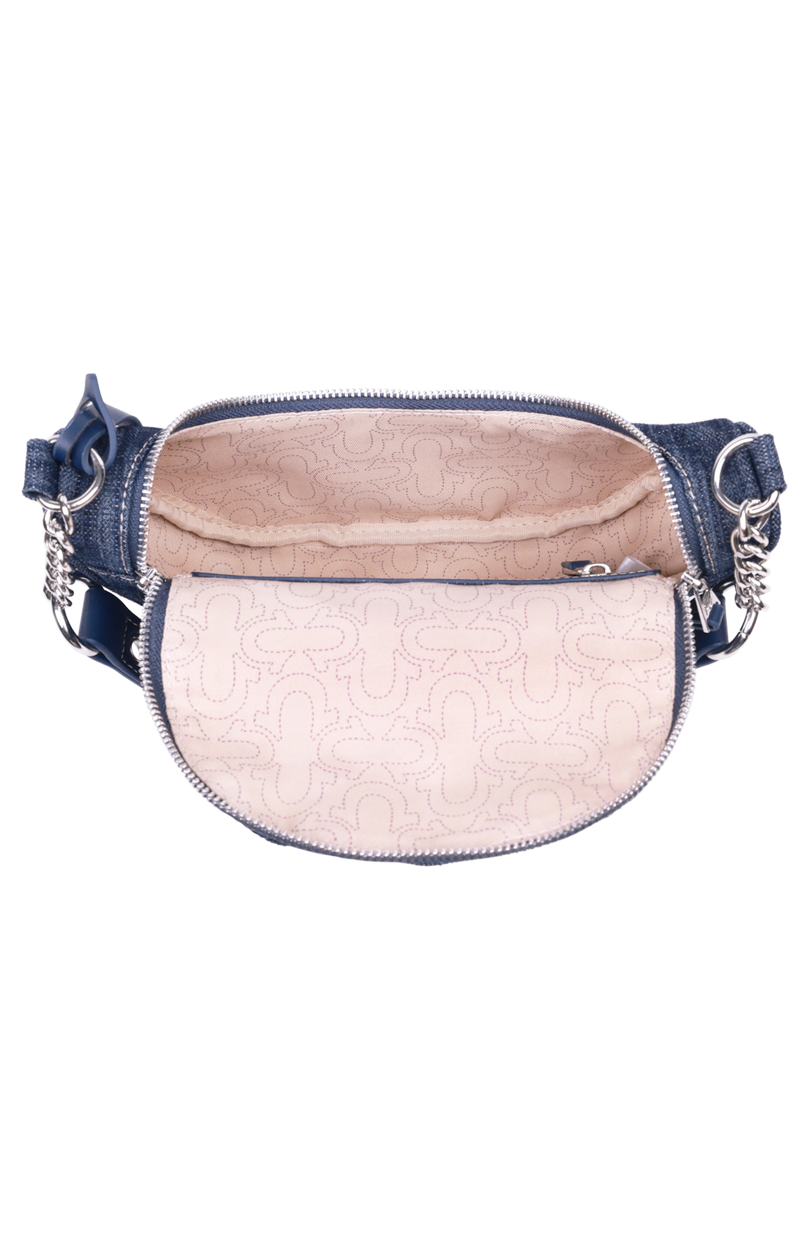 True Religion Studded Denim Shoulder Bag, Alternate, color, Light Blue