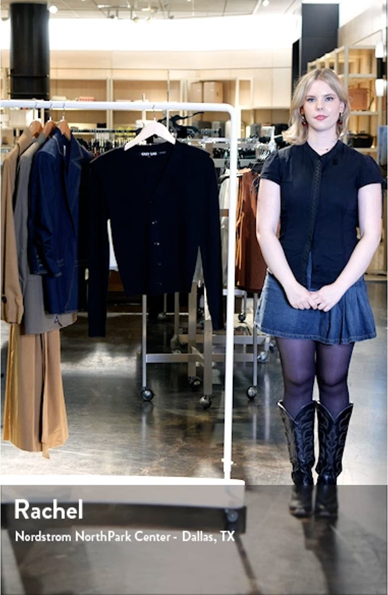 Padded Shoulder V-Neck Cardigan, sales video thumbnail