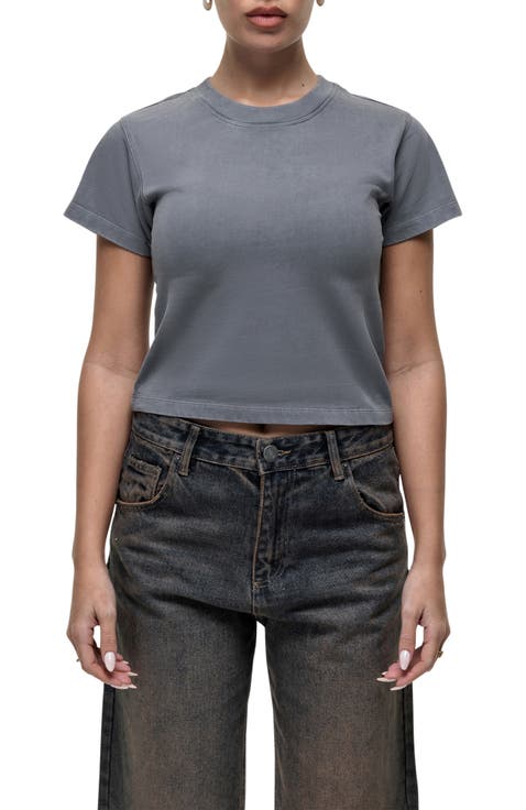 Scribble Grey Baby Tee