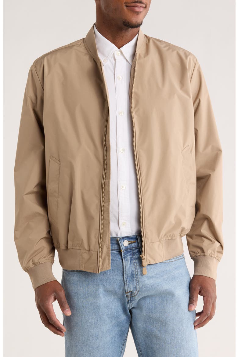 Lorenzo Water Resistant Bomber Jacket, Main, color, DUNE BEIGE
