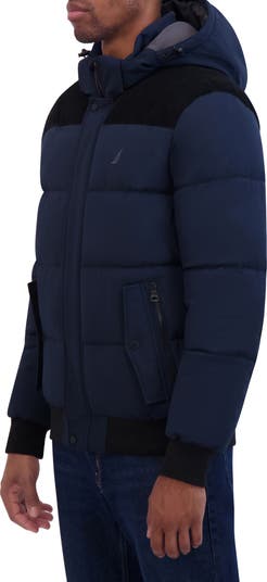 Water Resistant Mixed Media Bomber Jacket