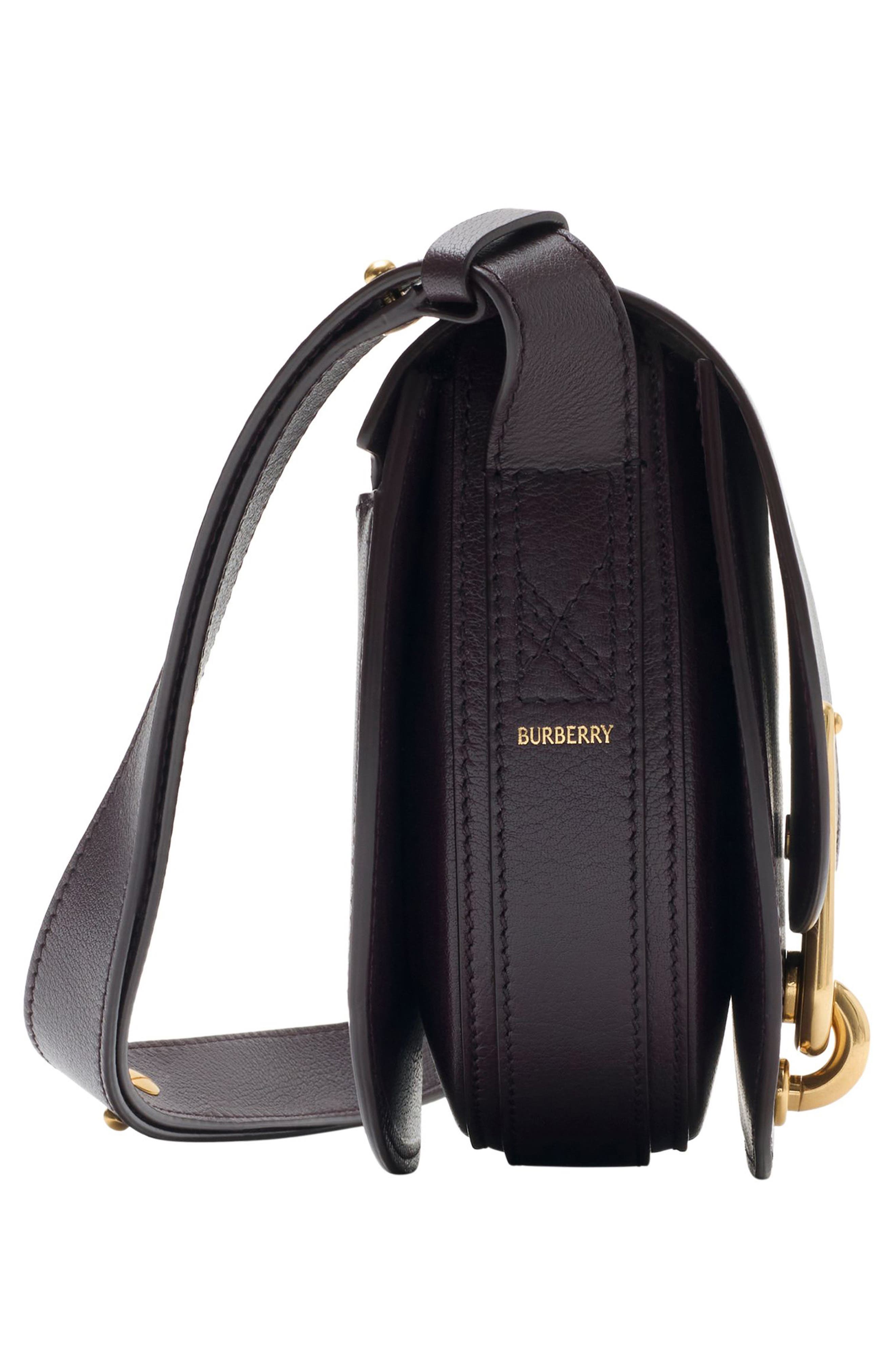 Burberry Small Bridle Logo Leather Crossbody Bag, Alternate, color, Rubus