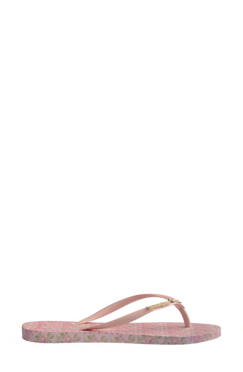 Havaianas X Loveshackfancy Slim Blooming Heirloom Flip Flop In Pink