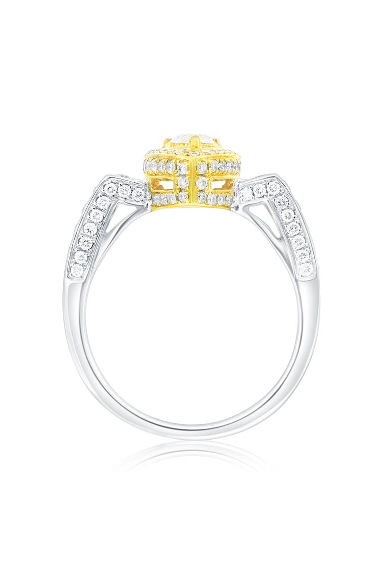 14K White & Yellow Gold 0.50ct Yellow Diamond & 0.64cttw Diamond Ring, Alternate, color, Yellow