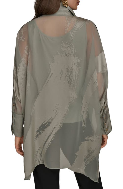 Donna Karan New York Brushstroke Burnout Tunic In Green