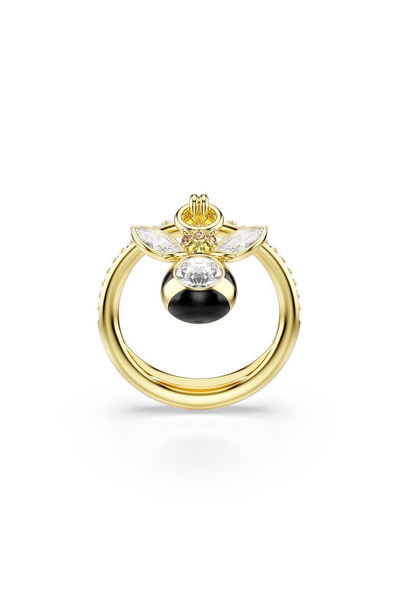 Swarovski Idyllia Crystal Bee Charm Ring, Alternate, color, Gold/ Multi