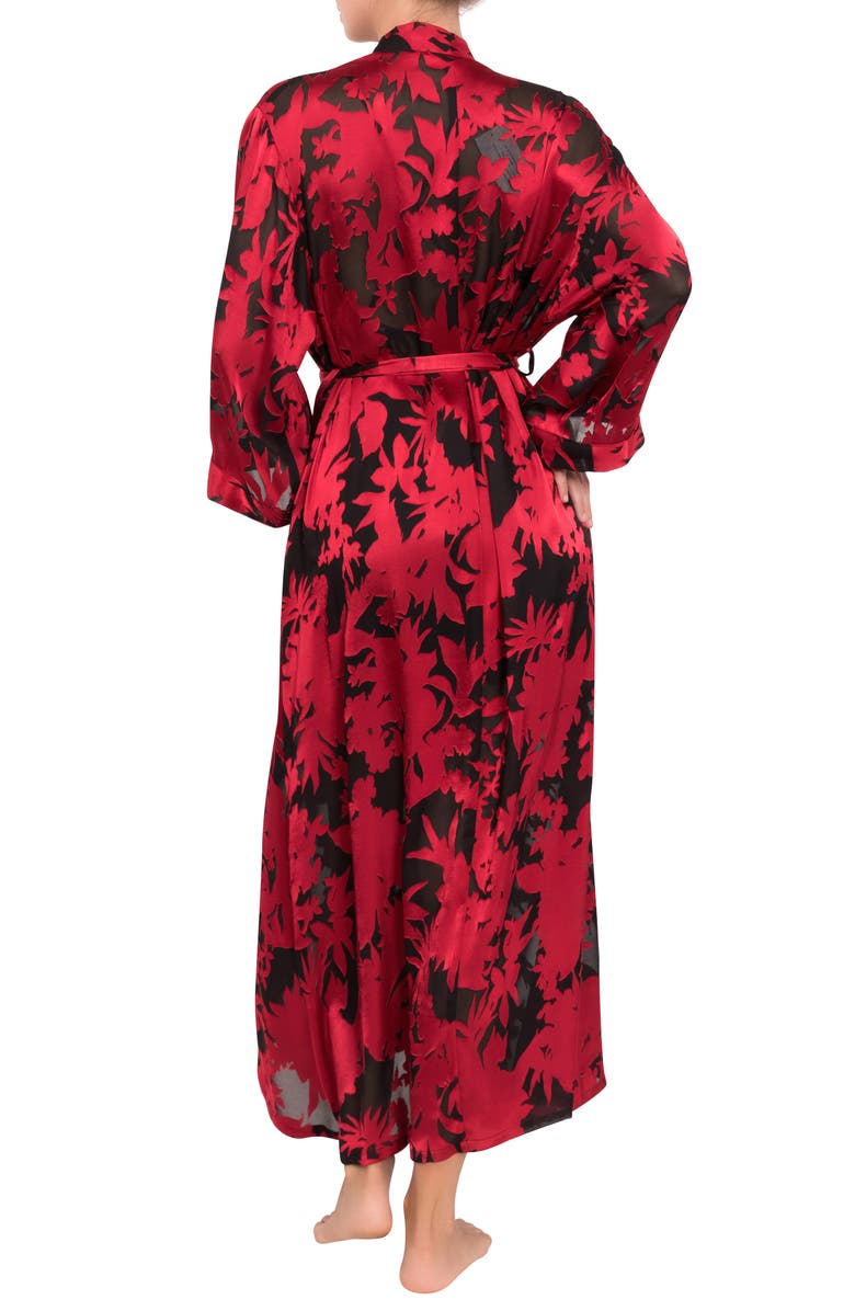 Everyday Ritual Colette Floral Print Robe, Alternate, color, Red Black Floral