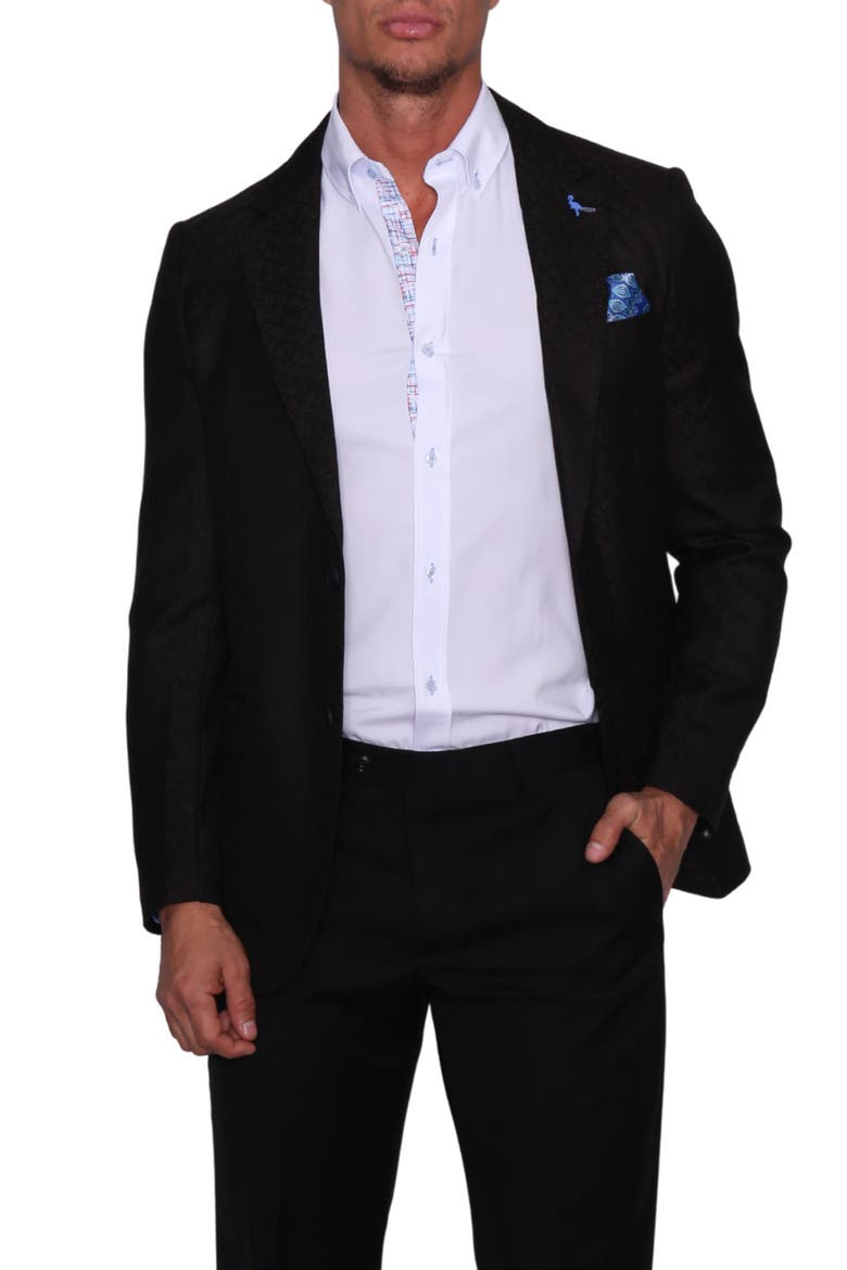 Black Jacquard Dinner Jacket, Main, color, BLACK