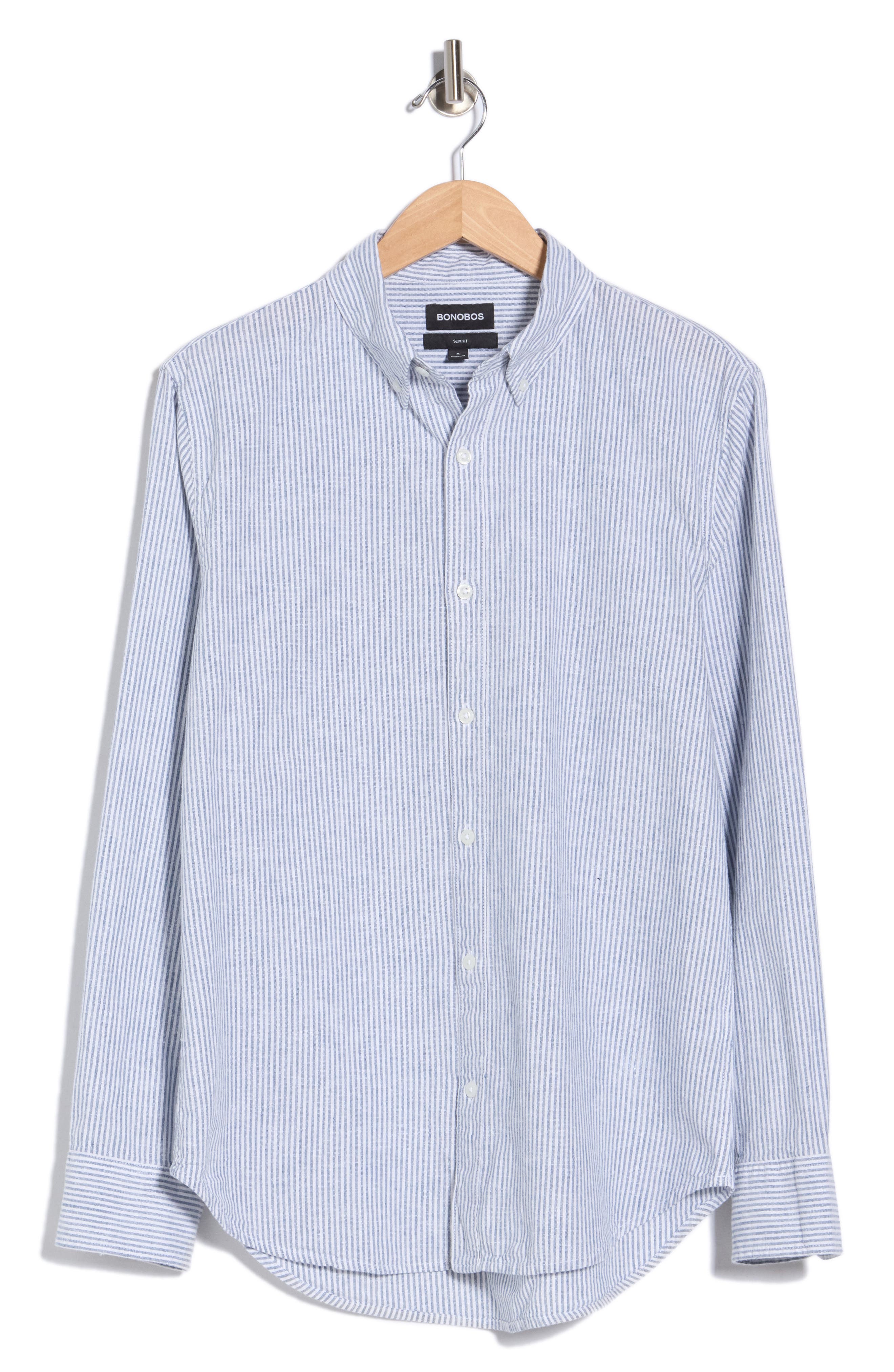 Everyday Slim Fit Cotton & Linen Long Sleeve Button-Down Shirt