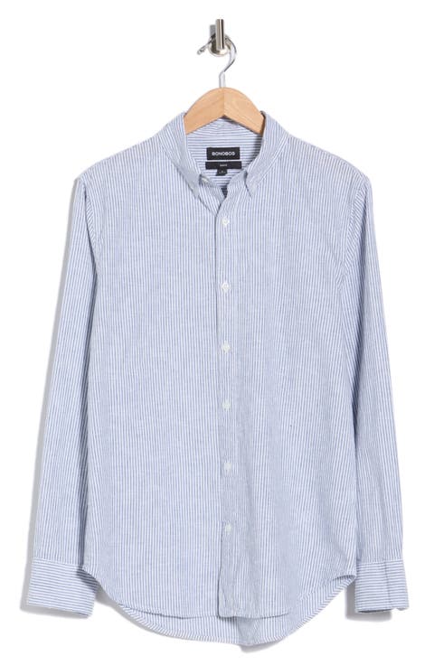 Everyday Slim Fit Cotton & Linen Long Sleeve Button-Down Shirt