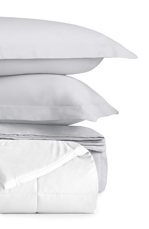 Homespun Vintage Washed Cotton Duvet Cover & Sham Set In Gray
