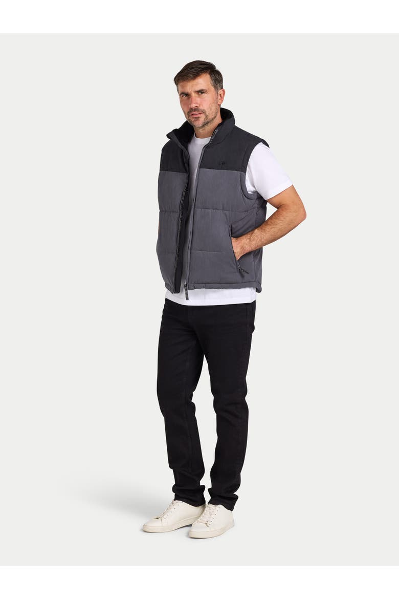 Two Tone Zip Neck Gilet, Alternate, color, Black