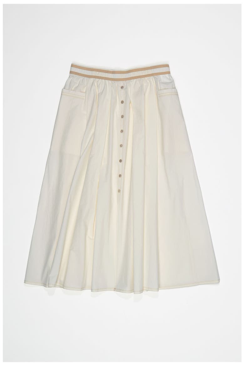 A-Line Skirt With Buttons, Alternate, color, IVORY