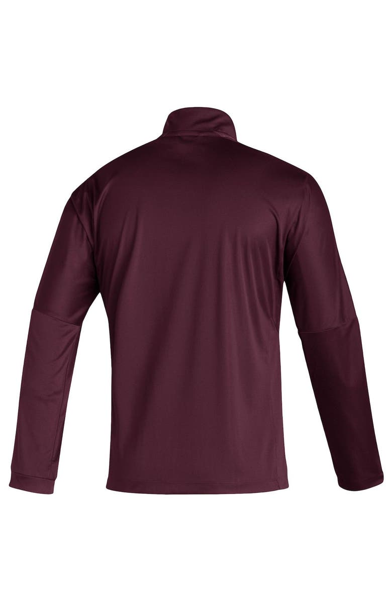 adidas Men's adidas Maroon Mississippi State Bulldogs 2021 Sideline Primeblue Quarter-Zip Jacket, Alternate, color, Maroon