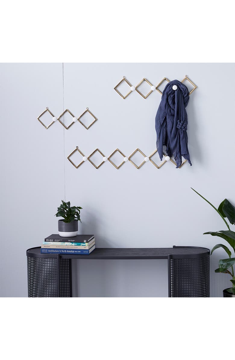 VIVIAN LUNE HOME Goldtone Iron Glam Wall Hook - Set of 3, Alternate, color, Gold