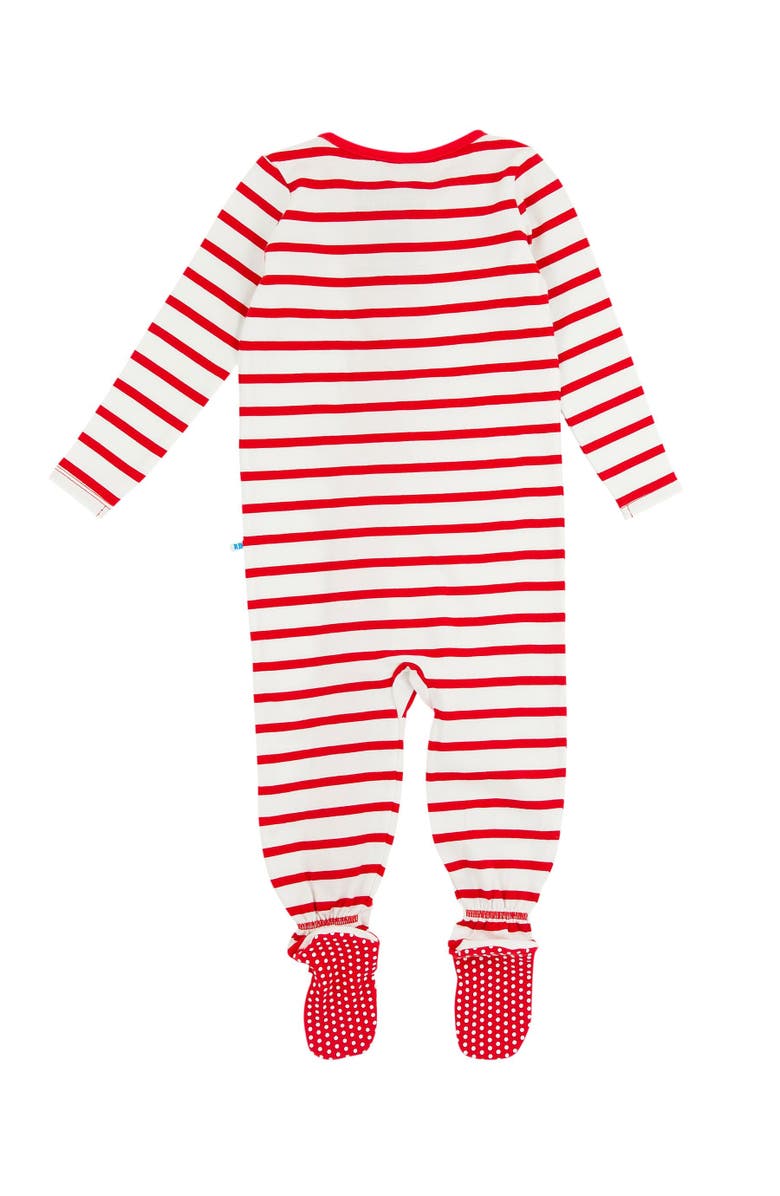 RuggedButts Modal Blend Baby Boys One Piece Footie Pajamas, Alternate, color, Red & White Stripe